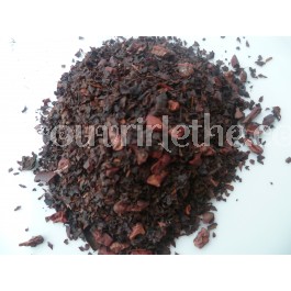 Thé noir gourmand " AU COIN DU FEU " - cacao,abricot & caramel - mélange réconfortant 