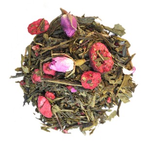 Thé Vert   " LE BONHEUR D' ALICIA " -  aromatisé aux fruits rouges et rose 