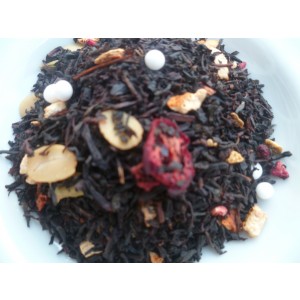   " TOMBE LA NEIGE " Thé noir  fruitée aromatisée & orange,cranberry,fraise & framboise 