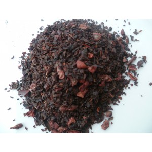 Thé noir gourmand " AU COIN DU FEU " - cacao,abricot & caramel - mélange réconfortant 